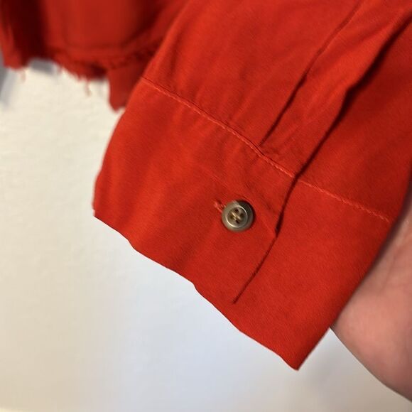 XCVI Wearables Raw Hem Button Down Shirt Small - Picture 5 of 6
